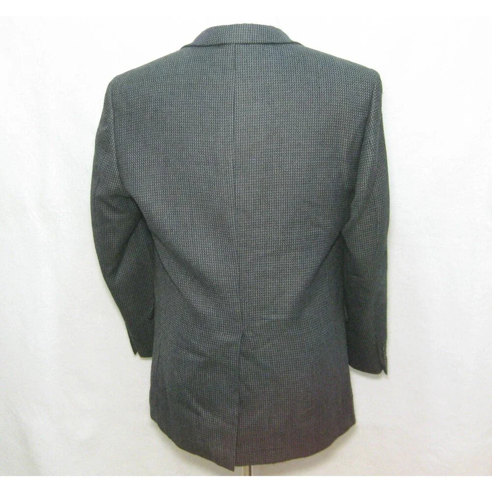 WH Prescott Mens Size 40R Gray 2 Button Wool Blend Sport Coat Blazer Suit Jacket